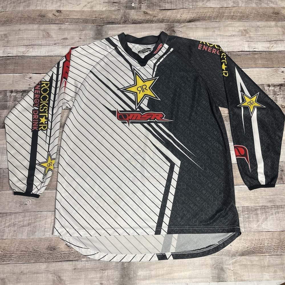 Rockstar Energy Jersey Men's XL Black White MSR Racing Motocross Heat